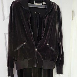 Vintage Weekend Clothes‎ Line velour tracksuit two-piece black/dark brow…